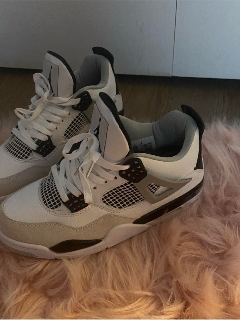 Jordan Retro Basketball Sneakers in White and Black